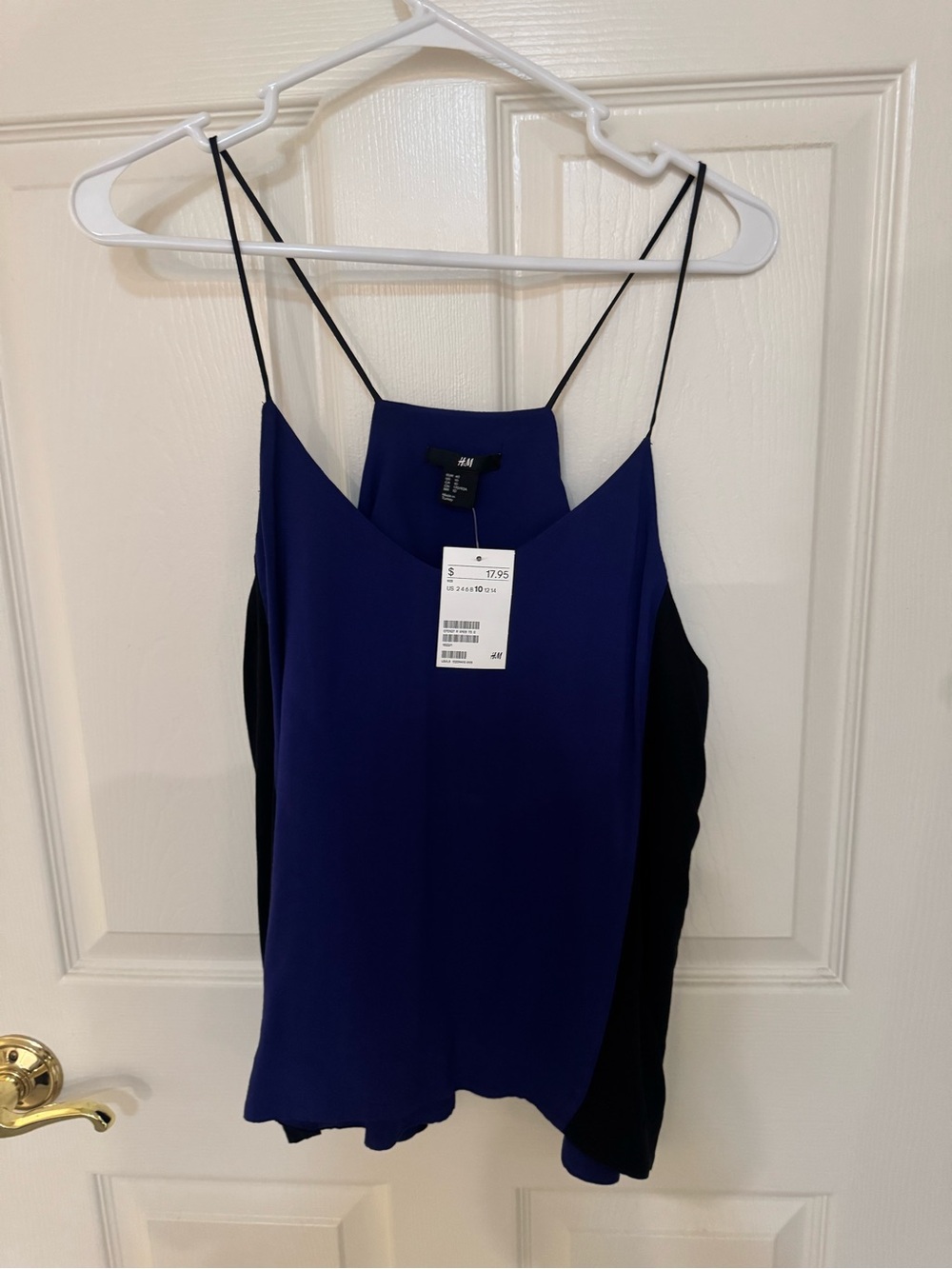 H&M Two-Tone Royal Blue and Black Spaghetti Strap Cami